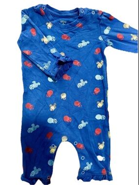 Disney Blue Mickey Head Print Footed One-Piece